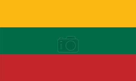 Illustration for Flag of lithuania. vector - Royalty Free Image