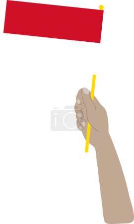 Illustration for Hand holding a red flag of brazil - Royalty Free Image