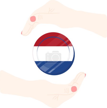 Ilustración de Mano sosteniendo un icono nacional en los Países Bajos. ilustración vectorial - Imagen libre de derechos