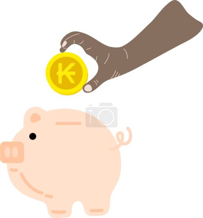 Illustration for Coin with pig and dollar - Royalty Free Image