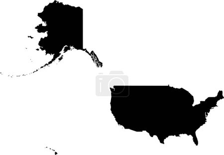 Ilustración de Mapa de Alaska, EE.UU., mapa del estado. vector - Imagen libre de derechos