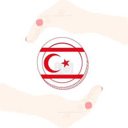 Ilustración de Manos con bandera de Tunisia - Imagen libre de derechos