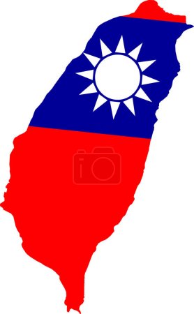 Illustration for Asia Taiwan vector map.Hand drawn minimalism style. - Royalty Free Image