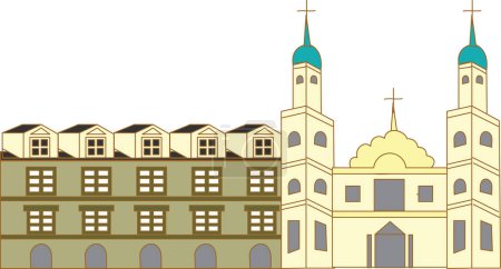 Ilustración de Iglesia católica edificio vector ilustración diseño - Imagen libre de derechos