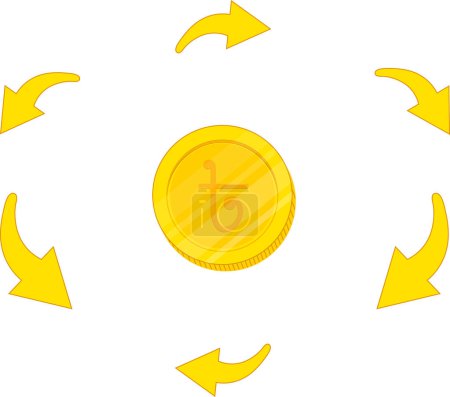 Illustration for Golden coin and dollar sign - Royalty Free Image
