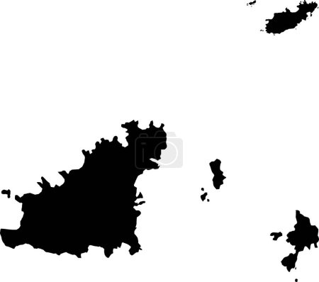 Europa Guernsey Karte Vektorkarte. Handgezeichnete Minimalismus-Stil.