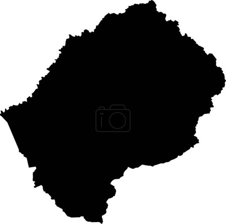 Téléchargez les illustrations : Illustration vectorielle de la silhouette noire de la carte de la Belgique sur fond blanc isolé - en licence libre de droit