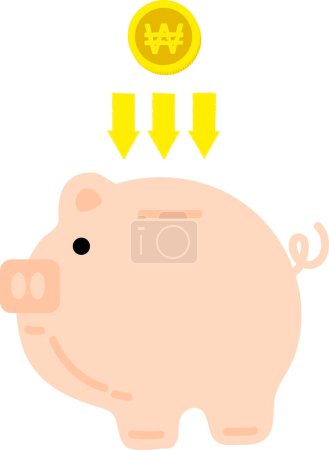 Téléchargez les illustrations : Banque épargne tirelire icône dans le style plat - en licence libre de droit