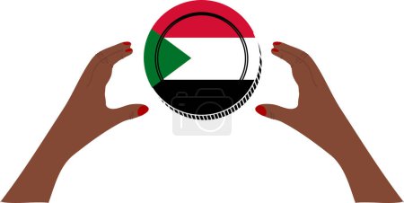 Illustration for The national flag of sudan - Royalty Free Image