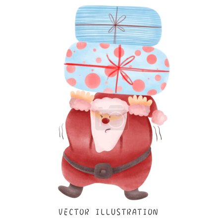 Téléchargez les illustrations : Père Noël dessiné à la main et illustration de Noël festive - en licence libre de droit