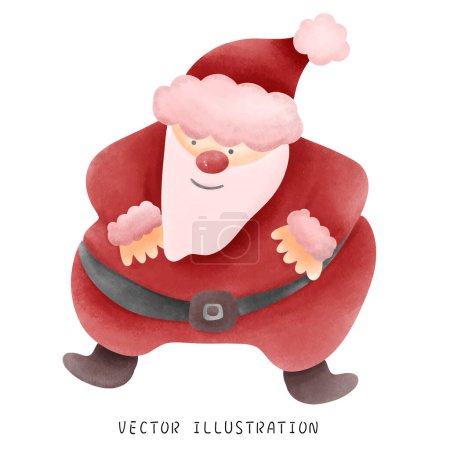 Illustration for Hand Drawn Santa Claus and Festive Christmas Illustration - Royalty Free Image