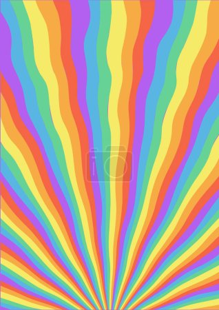 Photo for Cool Trendy Groovy Rainbow Y2K Vintage Abstract Texture. - Royalty Free Image