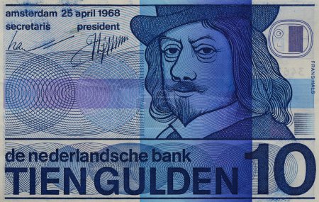 Photo for Den Helder, Netherlands. January 2023. An old Dutch banknote of 10 Guilders. High quality photo - Royalty Free Image