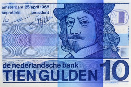 Photo for Den Helder, Netherlands. February 2023. An old bank bill of 10 Dutch guilders. High quality photo - Royalty Free Image