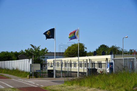 Téléchargez les photos : Den Helder, Pays-Bas. Le 3 juin 2023. Le centre des demandeurs d'asile à Den Helder. Photo de haute qualité - en image libre de droit