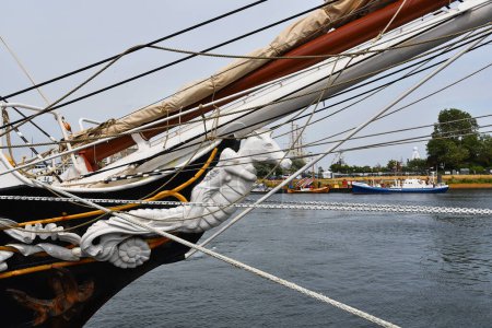Photo for Den Helder, Netherlands. July 2, 2023. Bowsprits and figureheads on tall ships. High quality photo - Royalty Free Image