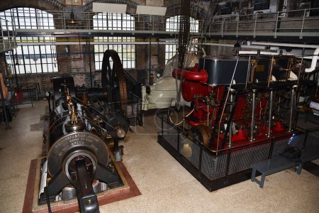 Photo for Medemblik, Netherlands. February 28, 2024. Old steamengines in the Steamenigin Museum in Medemblik. High quality photo - Royalty Free Image