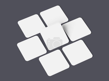 Photo for Blank square cards for design presentation. 3d rendering. - Royalty Free Image