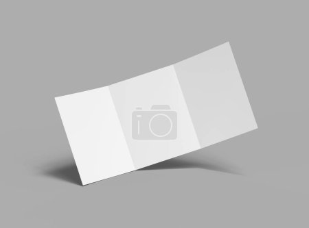 Blank Tri-fold US letter 8.5x11 inc size brochure 3d render