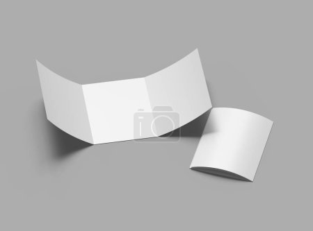 Blank Tri-fold US letter 8'5x11 inc size brochure 3d render