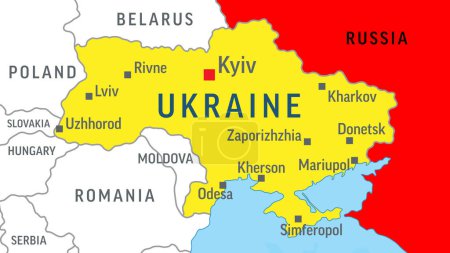 Illustration for Ukraine Map. Zoom on World Map. Stock Vector Illustration - Royalty Free Image