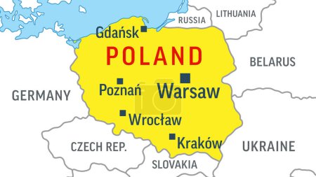 Ilustración de Mapa de Polonia. Zoom en Mapa del Mundo. 4k Stock Video filmación. Ilustración de stock de vectores - Imagen libre de derechos