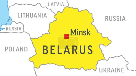 Illustration for Belarus Map. Zoom on World Map. Vector Stock Illustration - Royalty Free Image