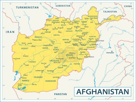 Map of Afghanistan - Highly Detailed Vector illustration