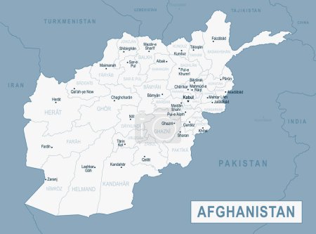 Afghanistan Map. Detailed Vector Illustration of Afghani Map. Stock Template