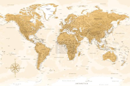 World Map - Highly Detailed Vector Map of the World. Ideally for the Print Posters