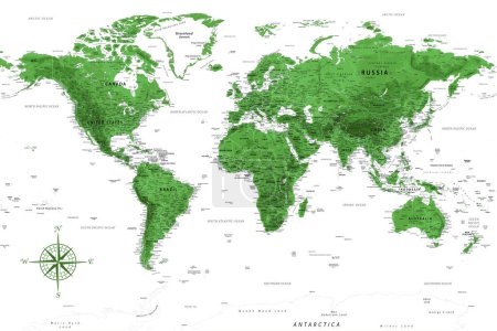 World Map - Highly Detailed Vector Map of the World. Ideally for the Print Posters