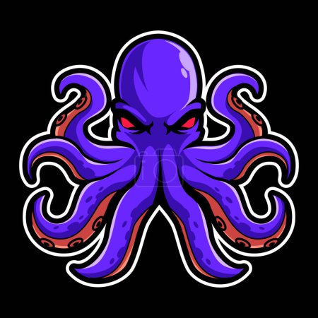 Ilustración de Diseño del logo Kraken pulpo esport mascota - Imagen libre de derechos
