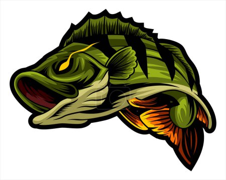 Illustration for Fish Design Illustration, can be used for mascot, logo, apparel and more.Editable Design - Royalty Free Image