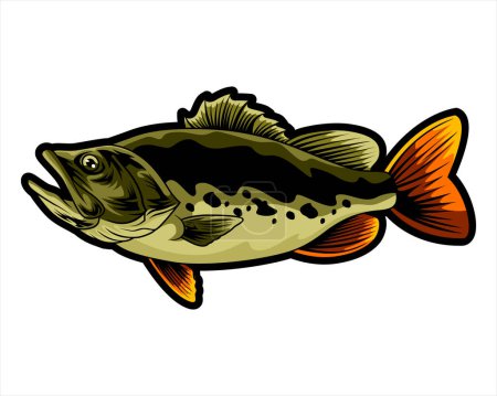 Ilustración de Ilustración de diseño de peces, se puede utilizar para mascotas, logotipo, ropa y más.Diseño editable - Imagen libre de derechos