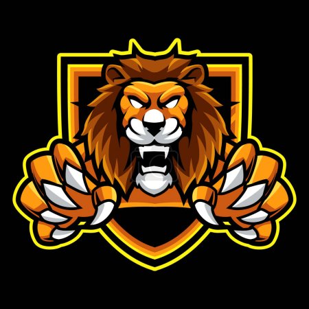 Illustration for Lion animal wild head mascot logo vector illustration - Royalty Free Image