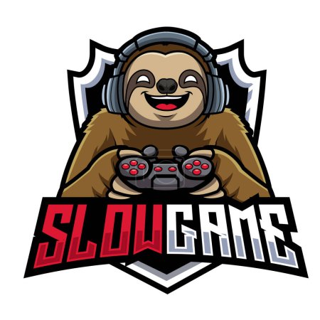 Ilustración de Loris lento gamer mascota logotipo ilustración - Imagen libre de derechos