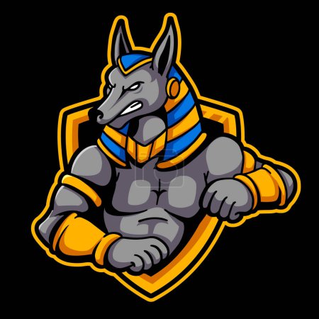 Illustration for Anubis vector mascot logo design with modern illustration concept - Royalty Free Image