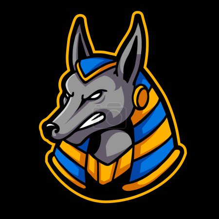 Illustration for Anubis e sport logo with a serious look - Royalty Free Image