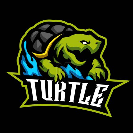 Ilustración de Lindo tortuga mascota vector dibujo mascota logo - Imagen libre de derechos