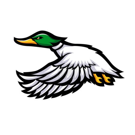 Ilustración de Concepto de ilustración del logotipo de la mascota del pato volador - Imagen libre de derechos