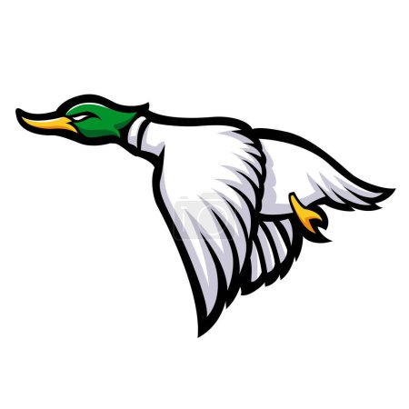 Ilustración de Concepto de ilustración del logotipo de la mascota del pato volador - Imagen libre de derechos