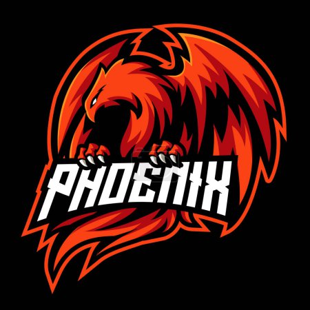 Illustration for Phoenix mascot logo template design - Royalty Free Image