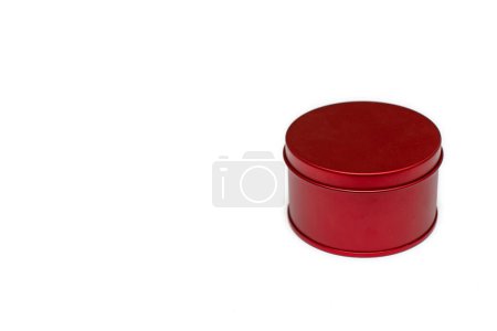 Photo for Box of red gifts on white background with no copy space. - Royalty Free Image