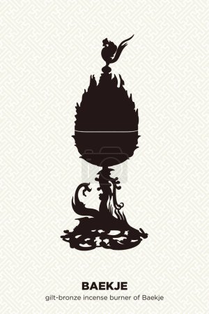 Illustration for Gilt-bronze Incense Burner of Baekje - Royalty Free Image