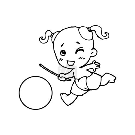Illustration for Cute cartoon Thai traditional vector illustration on white background - Royalty Free Image