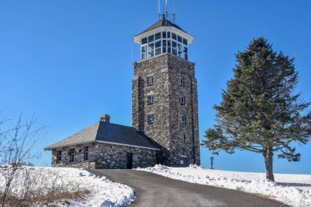 the observation tower  at the quabbin reservior in massachusetts  on a winters day
