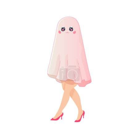 Ilustración de Rosa fantasma halloween glamour muñeca tacones, piernas de mujer. Ilustración vectorial - Imagen libre de derechos
