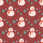 Pattern seamless cute snowman, winter, christmas. Vector illustration