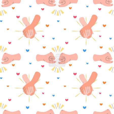 Illustration for Seamless hand pattern, holding hands, fists, vector illustration - Royalty Free Image