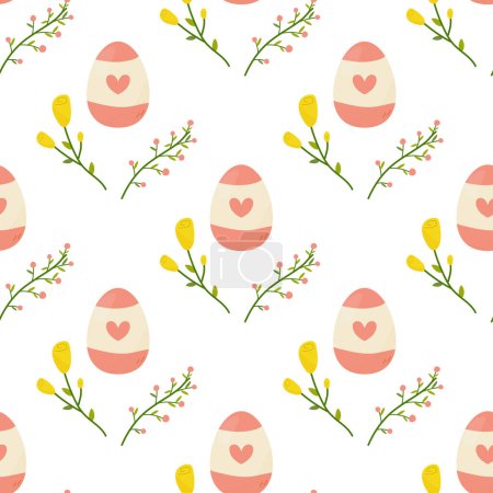 Ilustración de Patrón sin costuras huevos de Pascua con diferentes texturas. Para su diseño, papel de embalaje, tela. - Imagen libre de derechos